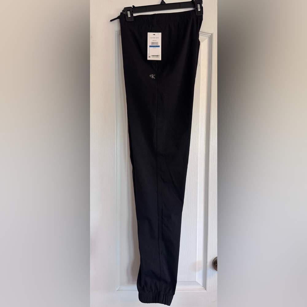 Calvin Klein Jeans Kids Black Elastic Waist Joggers with CK Logo